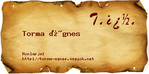 Torma Ágnes névjegykártya